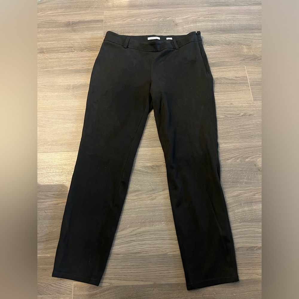 Suede Black Babaton Size 8 Pant with side zipper
